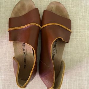 Leather Comfortfube Brown Sandals